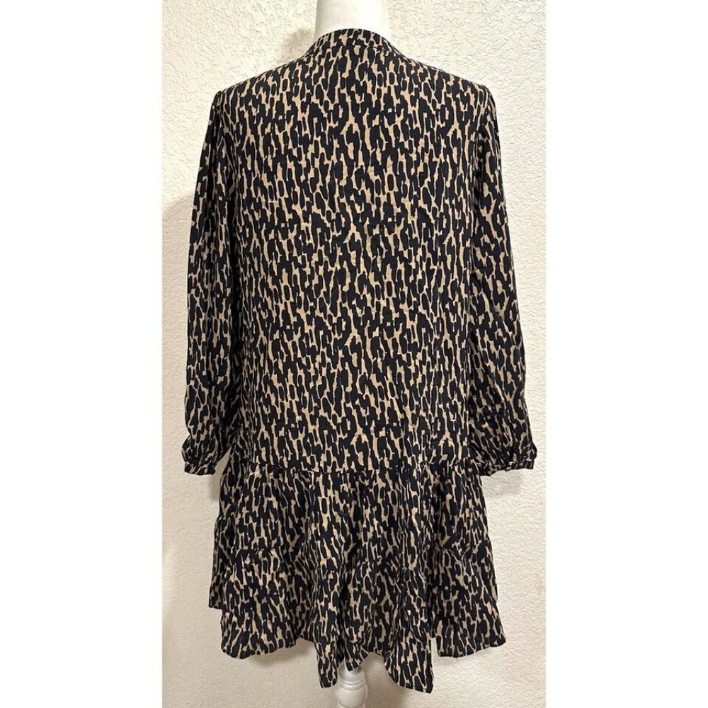Zara "The Claris" Leopard Print Button Front Ruff… - image 7